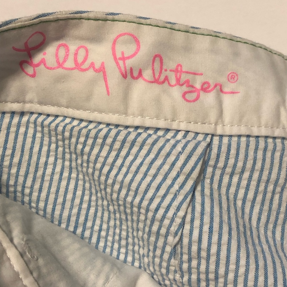 Lilly Pulitzer The Buttercup Short in Blue & White Stripe Seersucker - Picture 7 of 12